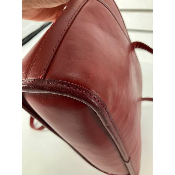 BRIGHTON SMALL RED SMOOTH LEATHER ANIMAL PRINT SHOULDR BAG - Picture 7 of 16